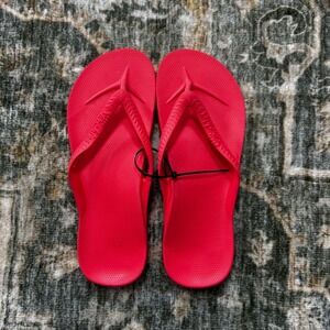 Archies Arch Support Flip Flops Mens 9 Womens 10  coral Orthotic Thong Sandals